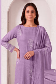 Malai Chanderi Placement Beads Lace Work Salwar Suit